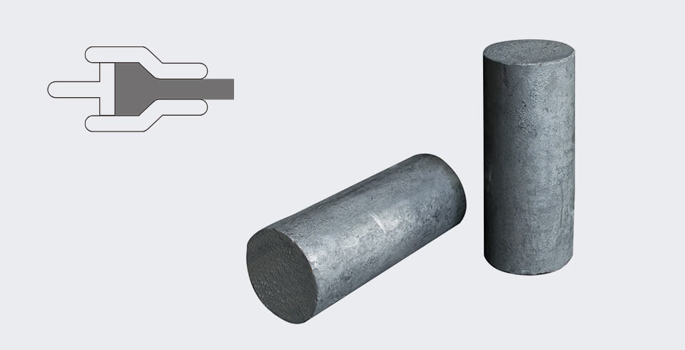 Extruded graphite blocks and their manufacturing process