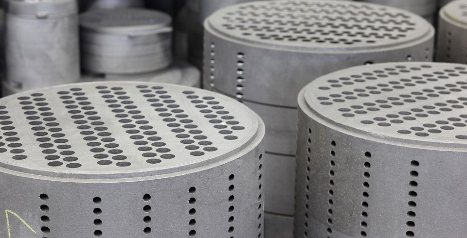 The details of graphite block heat exchanger with round holes