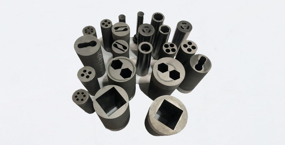 Graphite continuous casting dies for producing metals with different cross sections