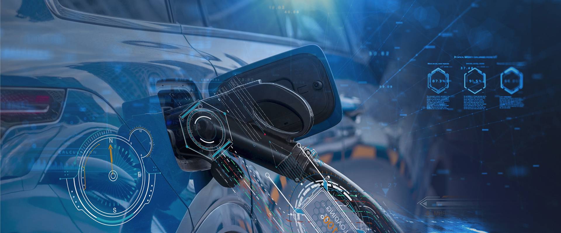 A corner of the factory at dusk