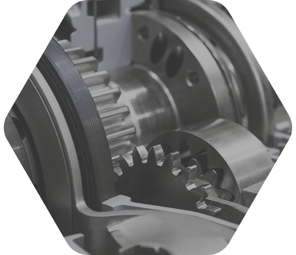 Gears inside the mechanical equipment interlock with each other.