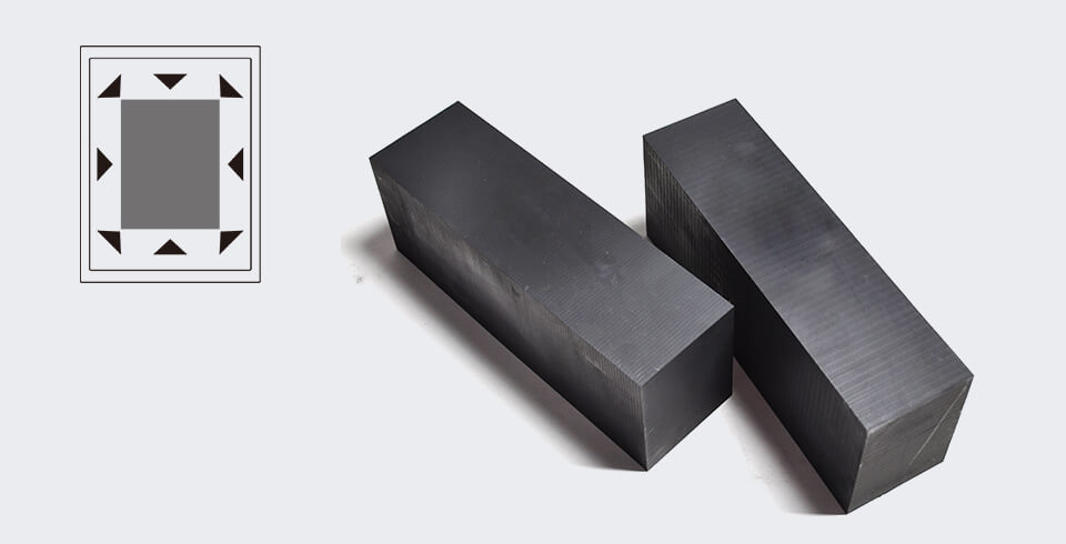 Isostatic graphite blocks and their manufacturing process