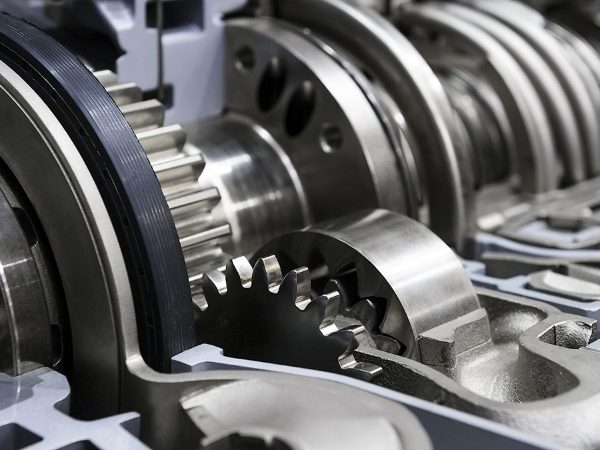 Gears inside the mechanical equipment interlock with each other.