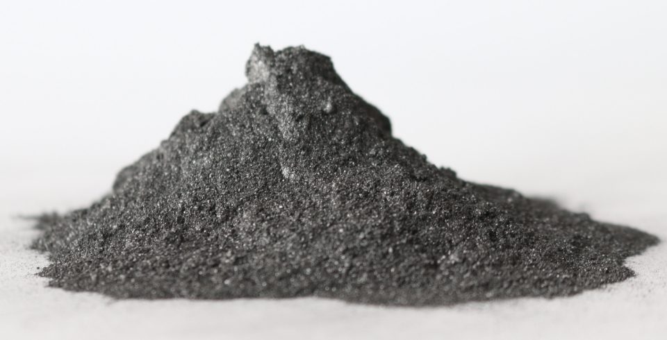 A pile of natural graphite powder
