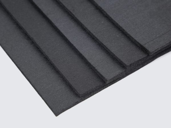 Orderly placed soft graphite felt samples